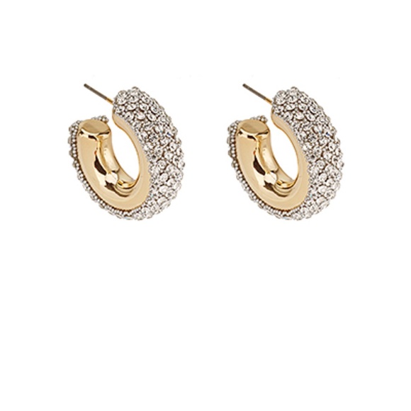 Pave Crystal Hoops - Picture 2 of 6